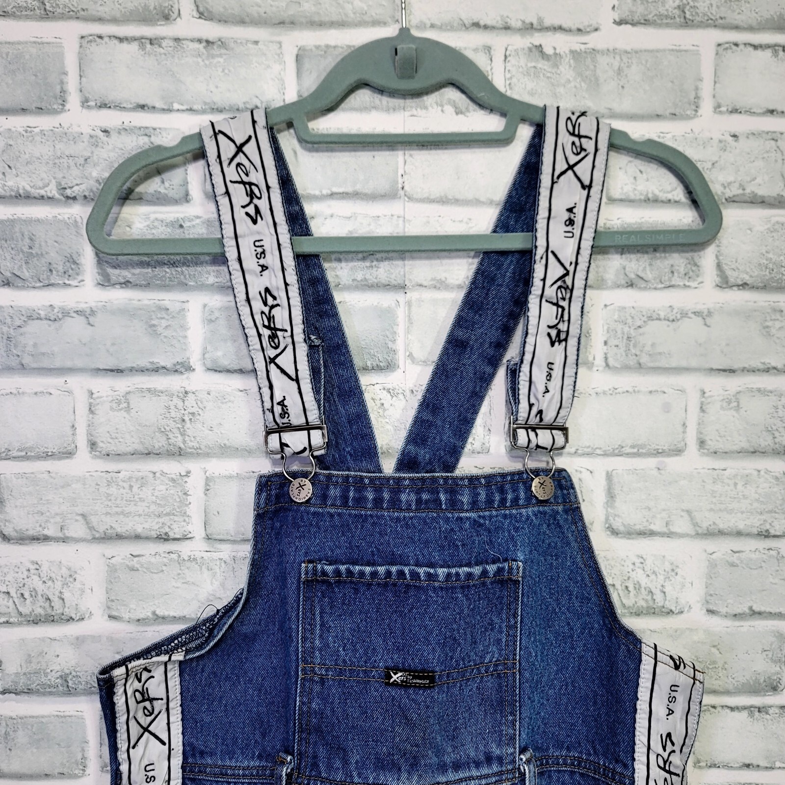 Vintage 90s XERS USA Womens M Straight Leg Denim Overalls Jean Streetwear