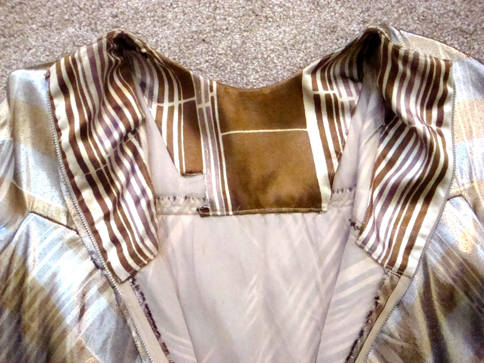 Vintage Modern Couture Original Gold and Silver Metallic Mini Dress