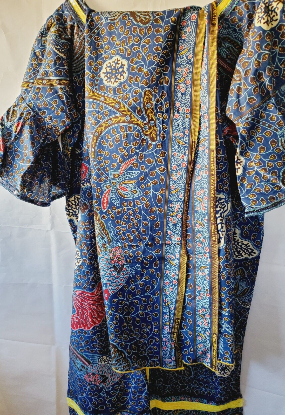 Vintage Long Hippie/African Hitarget Fabric Dress w/Cover/Scarf 💖