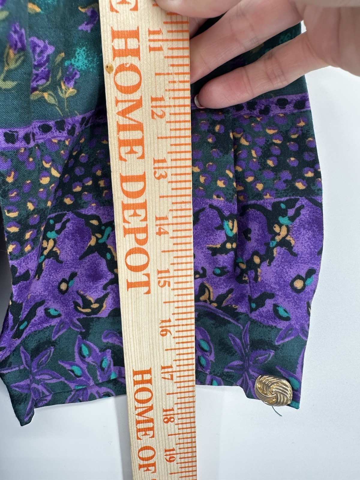 VTG 80’s Serbin of Florida Teal Purple Floral Hostess Artwear Boho Dress HH42