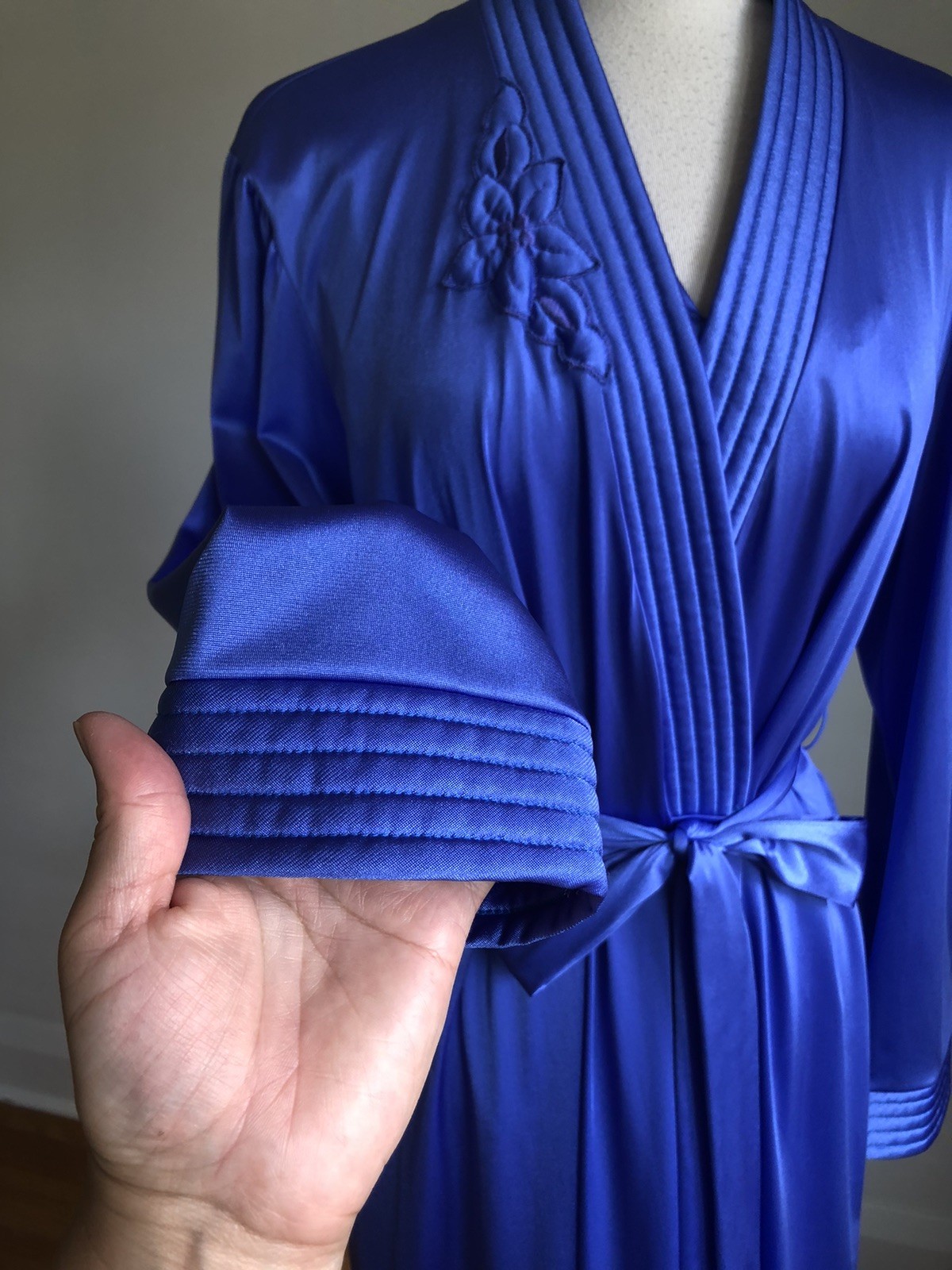 STUNNING VTG COLLECTIBLES By JCPENNEY Purple Nylon 2pc Robe Nightgown Set SZ S/M