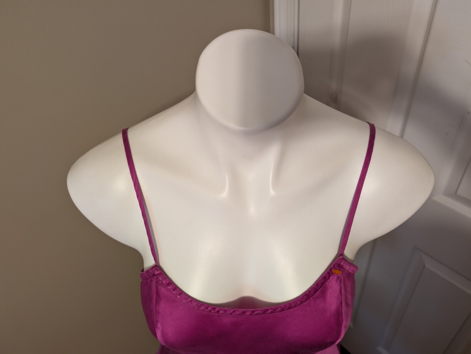 Vtg VICTORIA’S SECRET 100% Silk Fuchsia Pink Cami & Tap Panties Gold Label Sz S