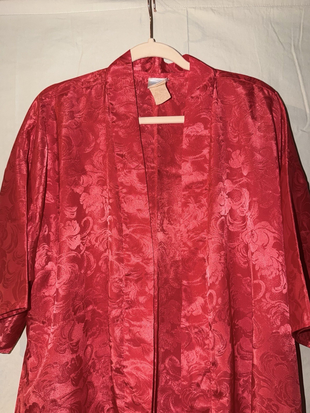 vintage red satin robe from the brand Sleep Solutions