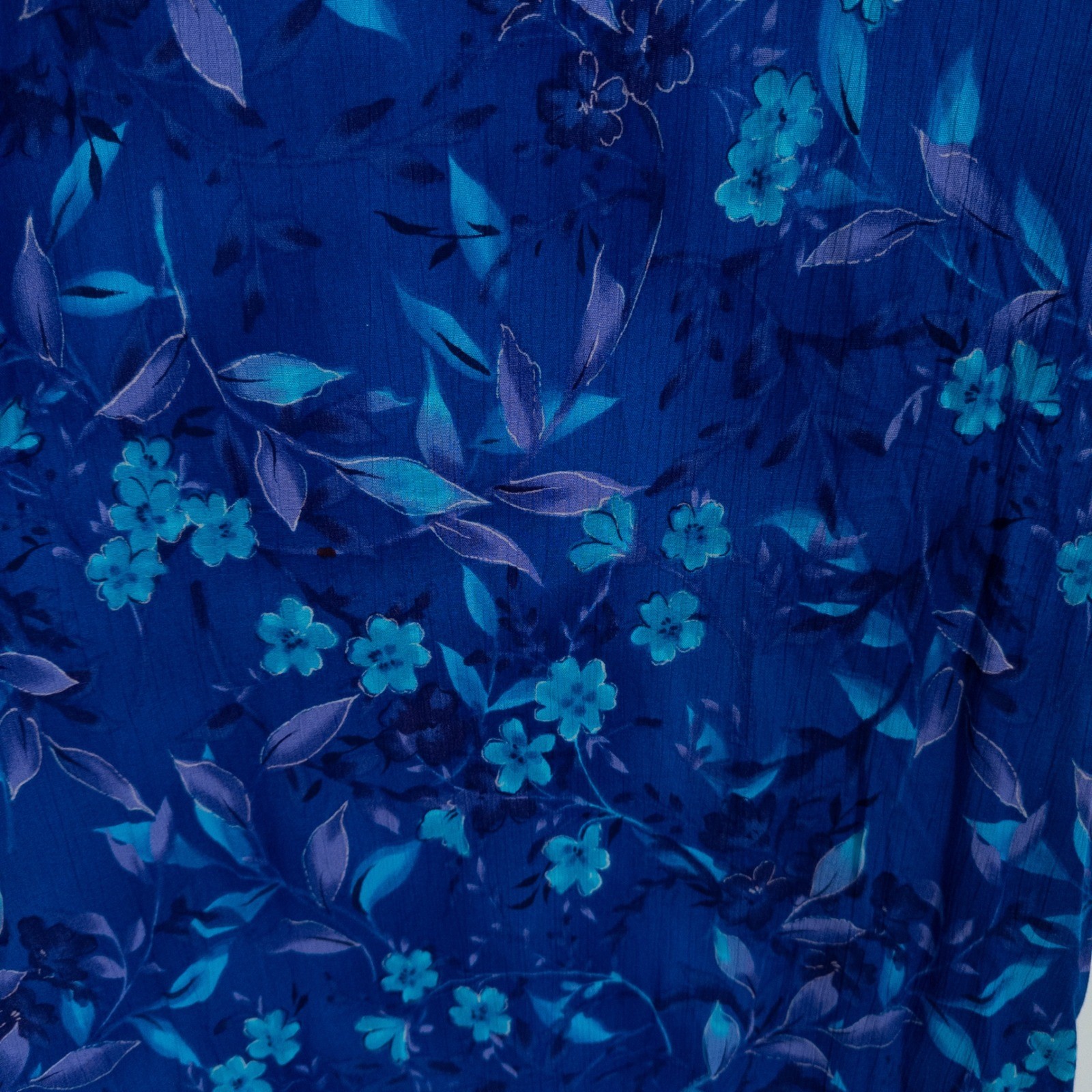 Vintage Floral Long Dress 10 Blue 90s Rayon Midi Grunge Boho Miss Honey Granny