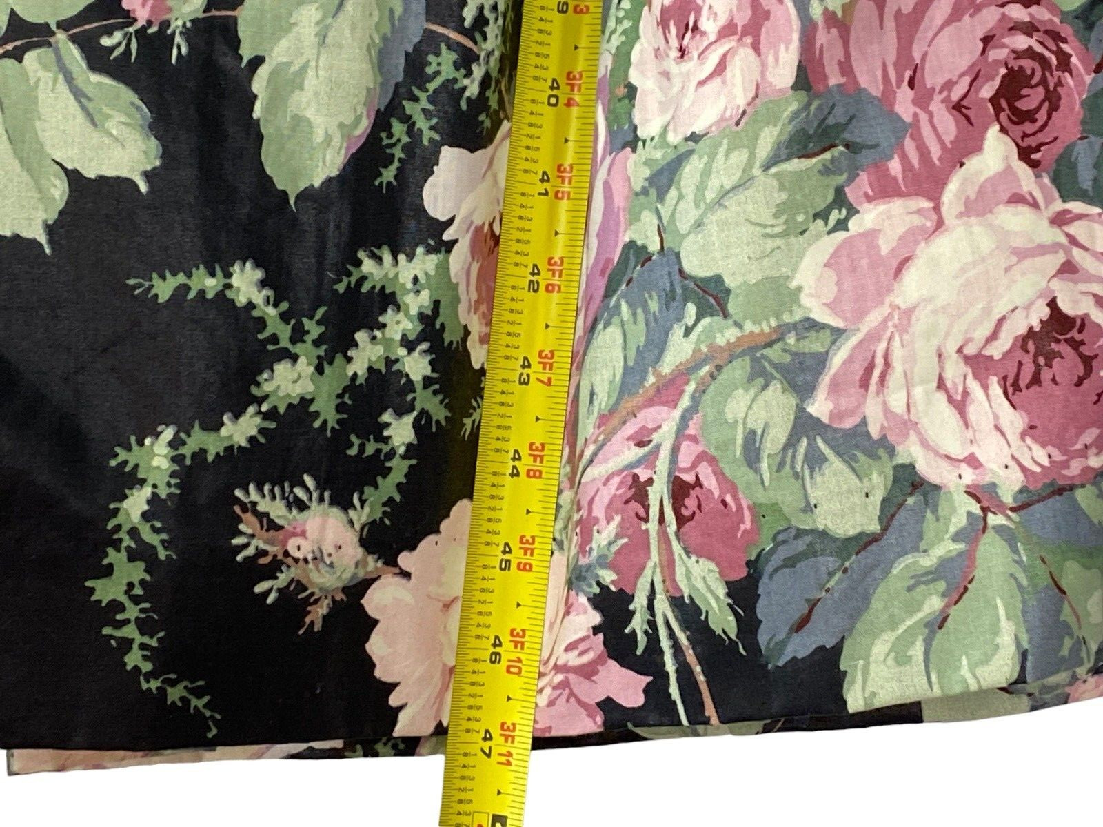 VTG 1980s s.g.gilbert Black Floral Chintz Dress Tulle Underskirt Tea Length Prom