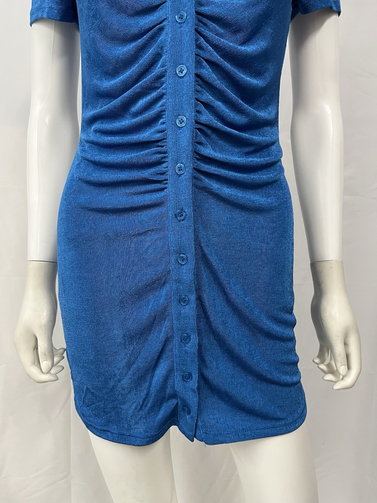 Vintage Y2K Mini Dress Women’s Small Blue Stretch Club Festival Party Fashion