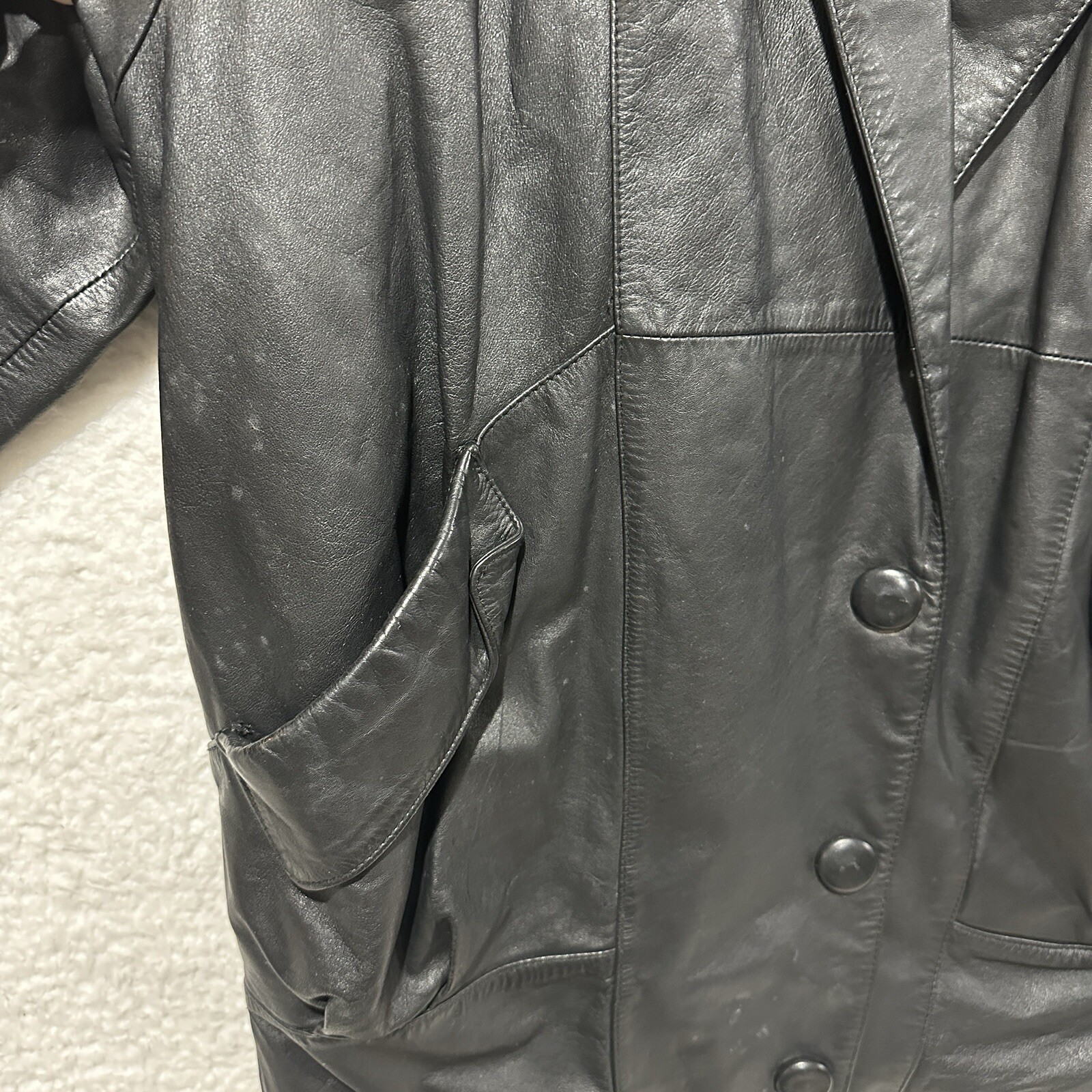 Wilson Vintage Women Thinsulate Lining Removable Black Leather Jacket Size Small