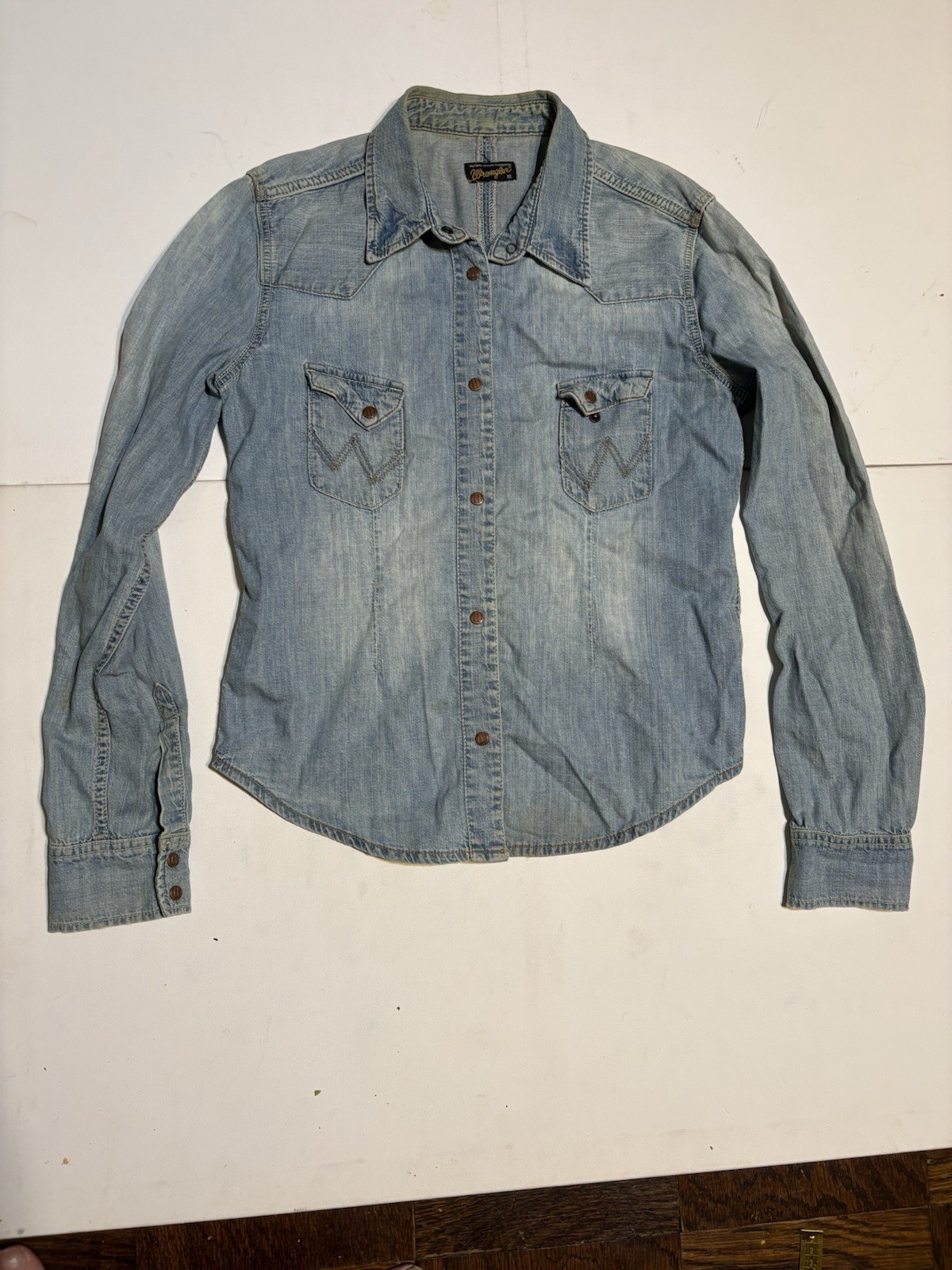 Vintage Wrangler Women’s Western Washed Denim Shirt Suzie McQueenMade in Turkey
