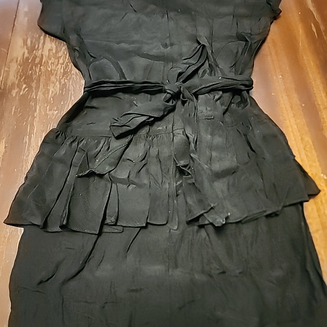 Vintage 90s Wednesday Addams Addams Family Black With White Lace Rayon Dress 5/6