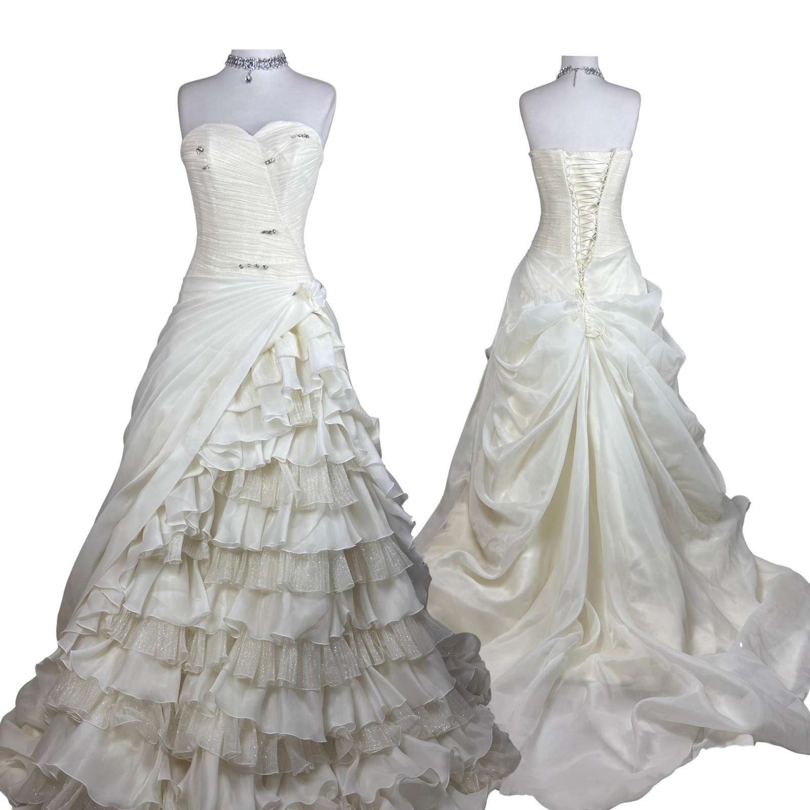 Vintage Princess Wedding Dress Bridal Ball Gown Fairytale Ruffle Wedding Dress