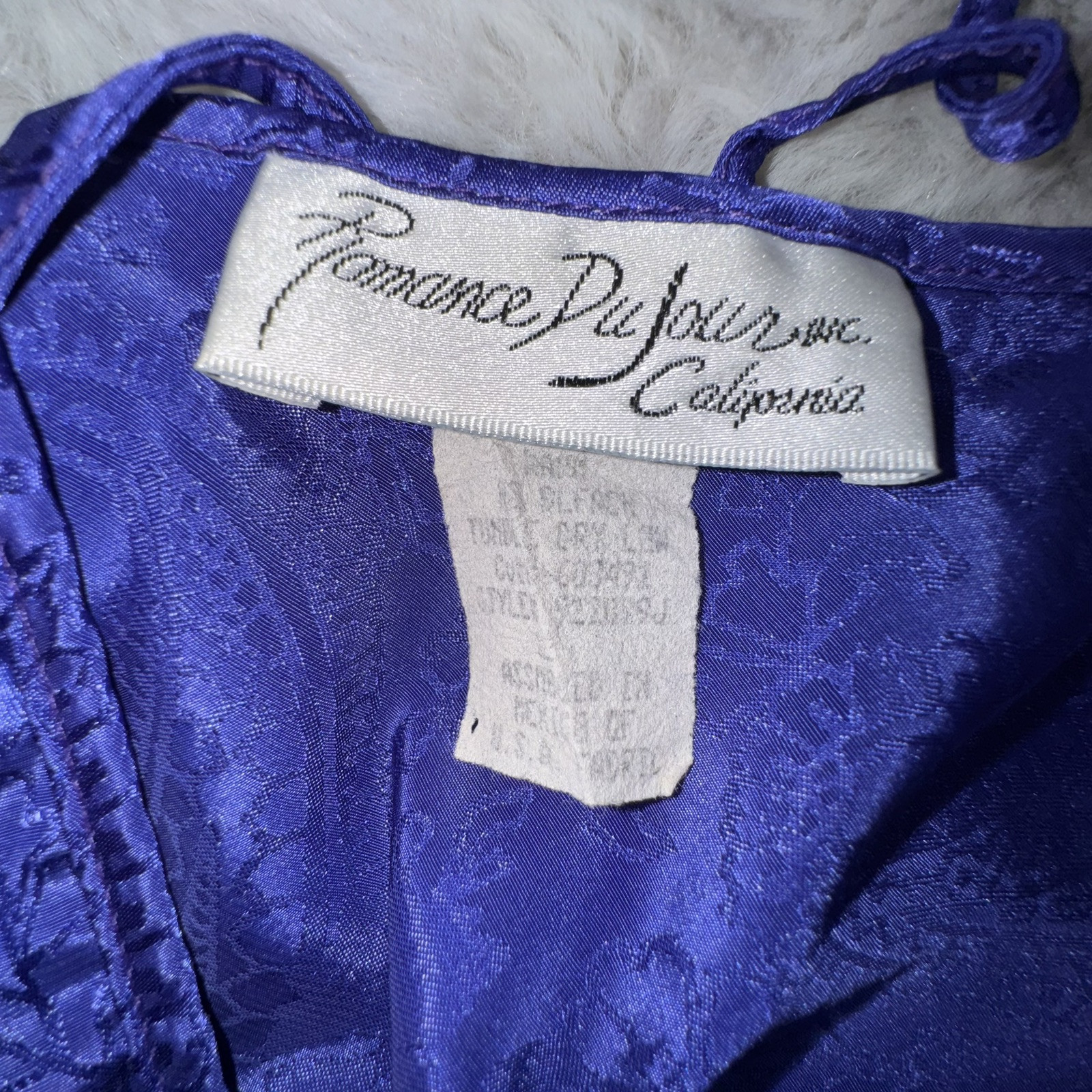 Romance Du Jour Large Inc Lingerie Teddy Purple Floral Paisley Inlay Slip Dress