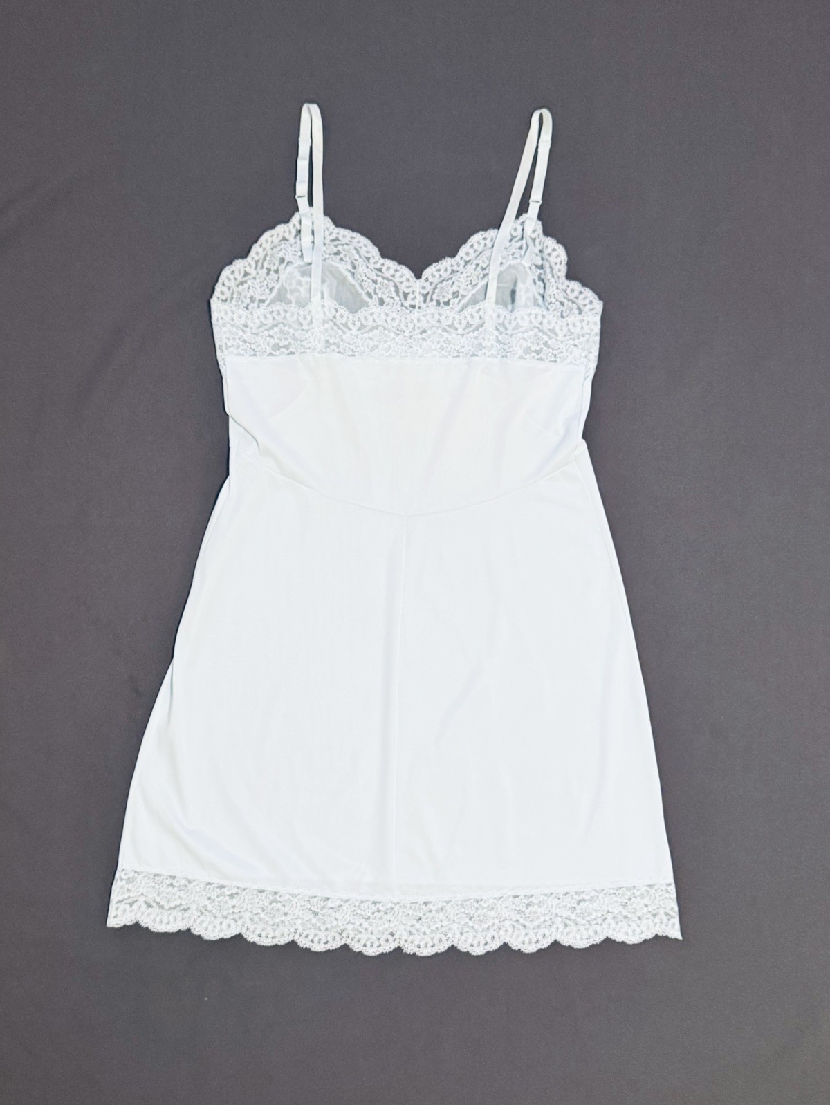 1960/70s VTG Vassarette Nylon Blue Full Slip w/ Chiffon &Lace 34