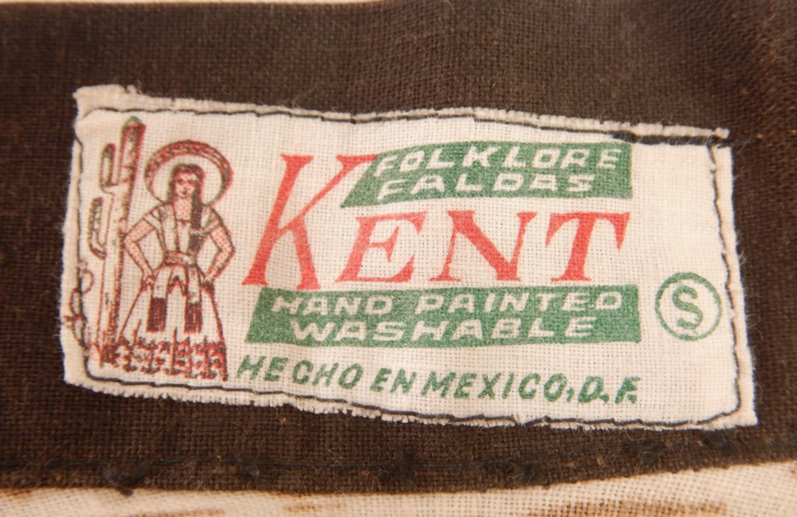 Vintage 1950s Kent Mexican Hand Painted Sequin Circle Skirt