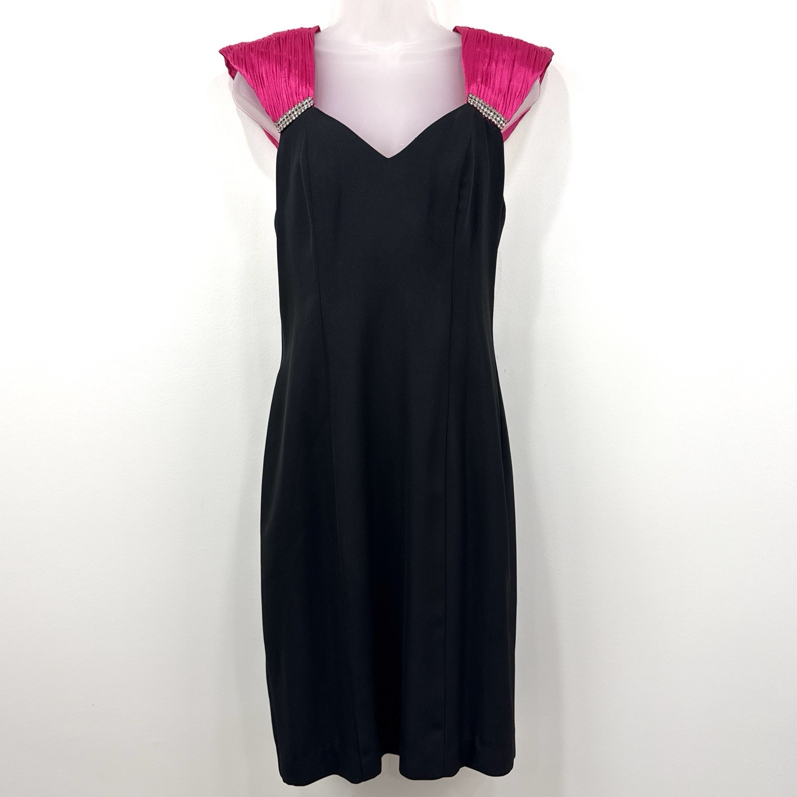 VTG 90s Positively Ellyn Dress Womens 4 Bow Coquette Prom Union Made Rhinestone