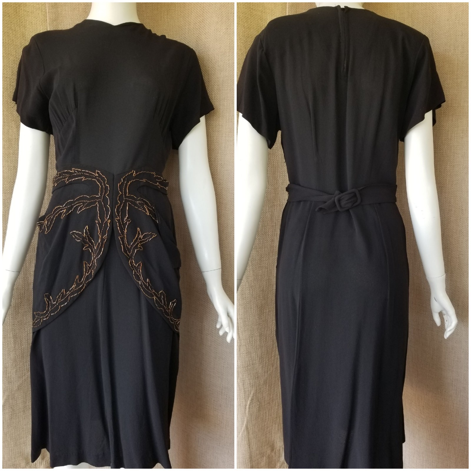 1940’s -Lot of 5- Glamorous Stunning Womens Vintage Clothing Dress Velvet Satin