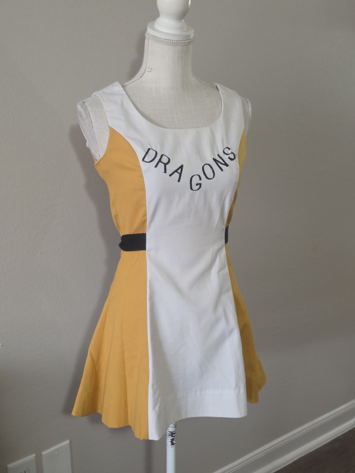 Vintage 70s Cheerleaders Mini Dress Size Small Nacogdoches Dragons Highschool