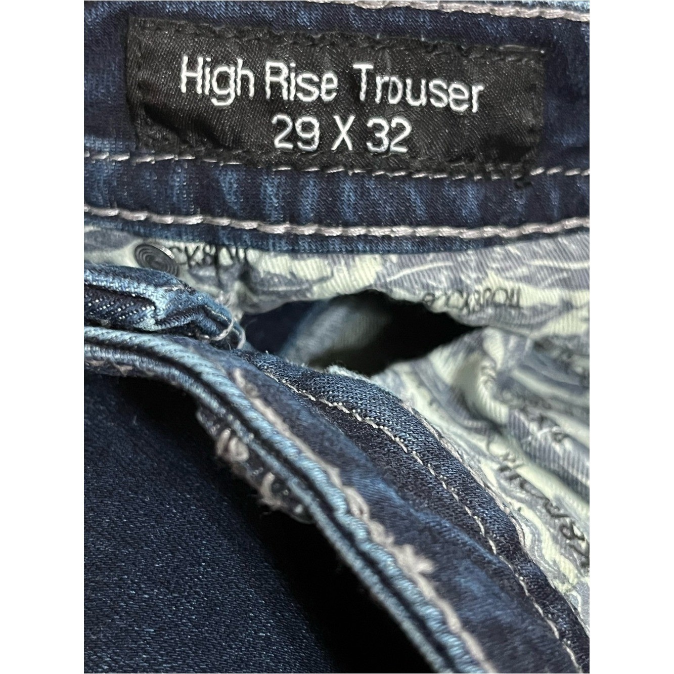 Rock & Roll Denim High Rise Flare Dark Wash 29×32 Button Fly Y2K Western Retro