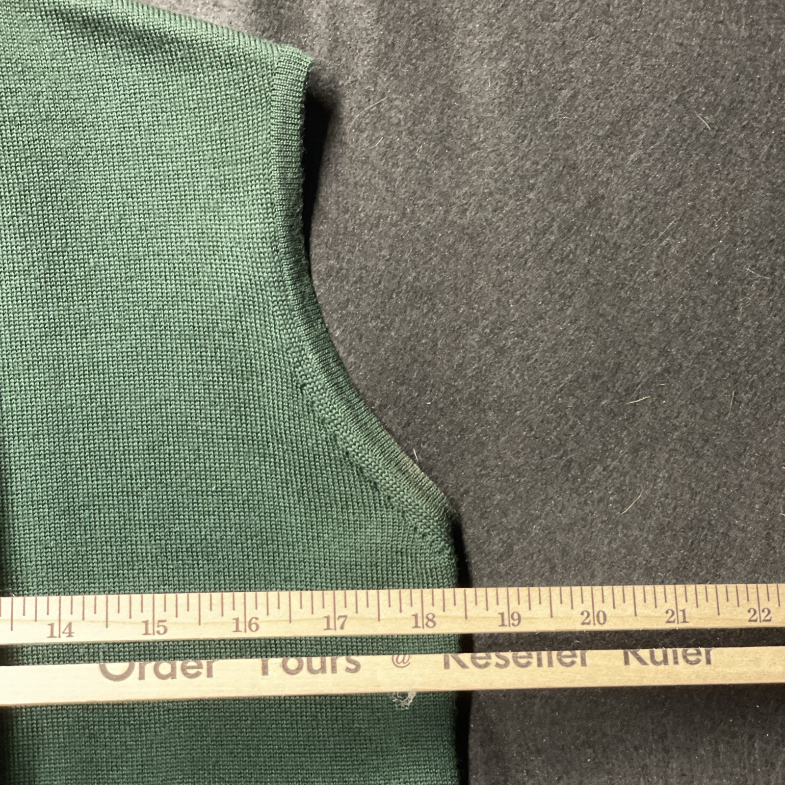 Vintage 60s Wool Sleeveless Vest Shirt Top Green Preppy Secretary Geek Sz 14 VTG