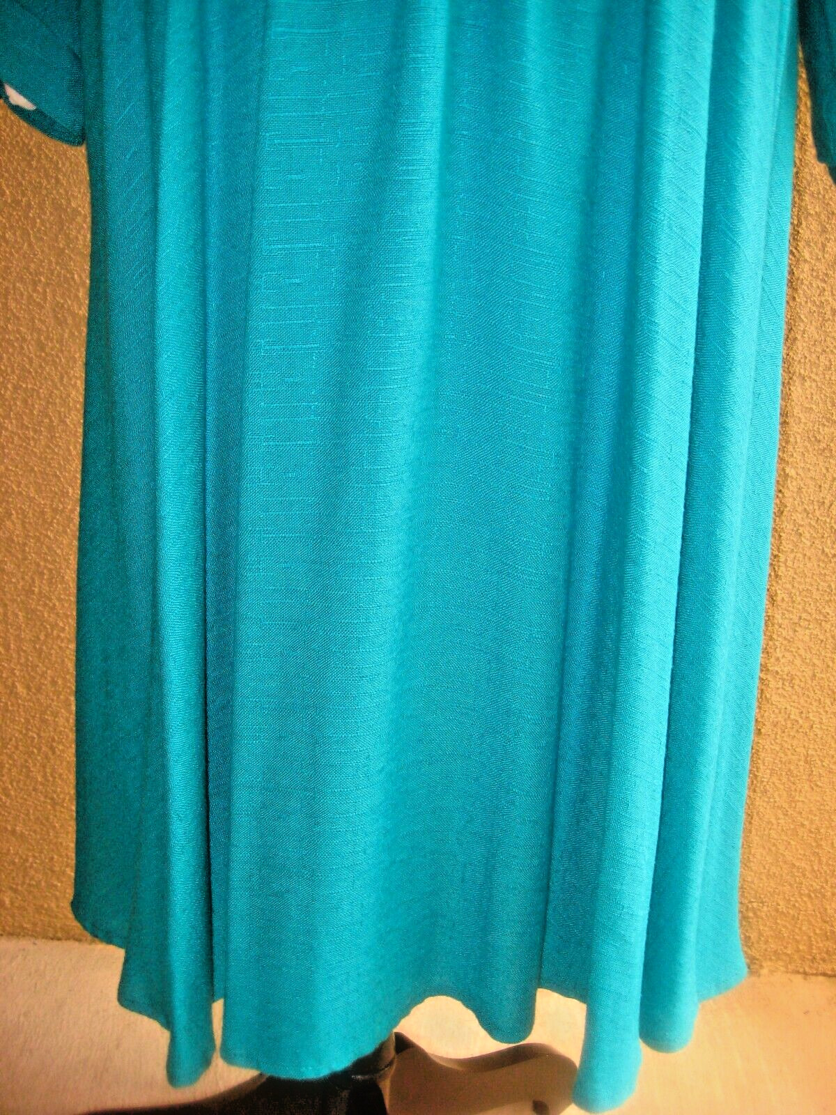 Vintage Secrets 80s rayon/flax kelly green fit/flare button front midi dress 6