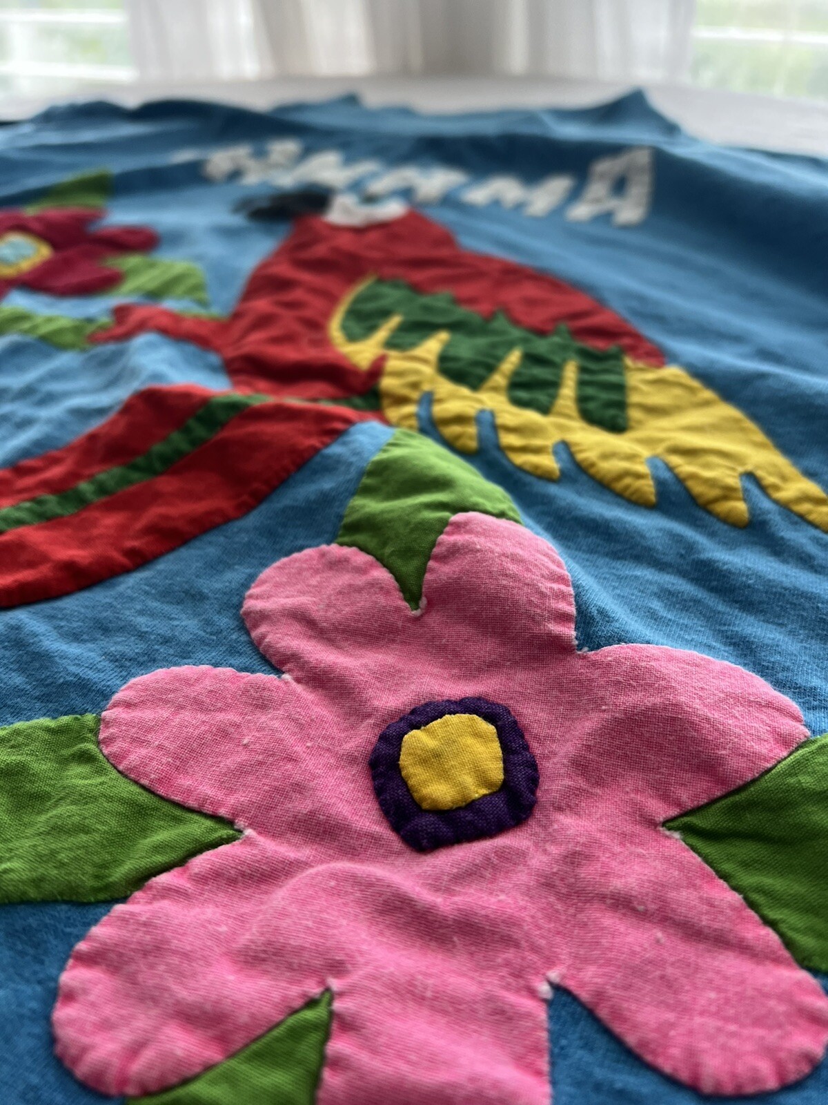 Vibrant, Authentic, Vintage Panama Parrot And Floral Shirt (fits L)