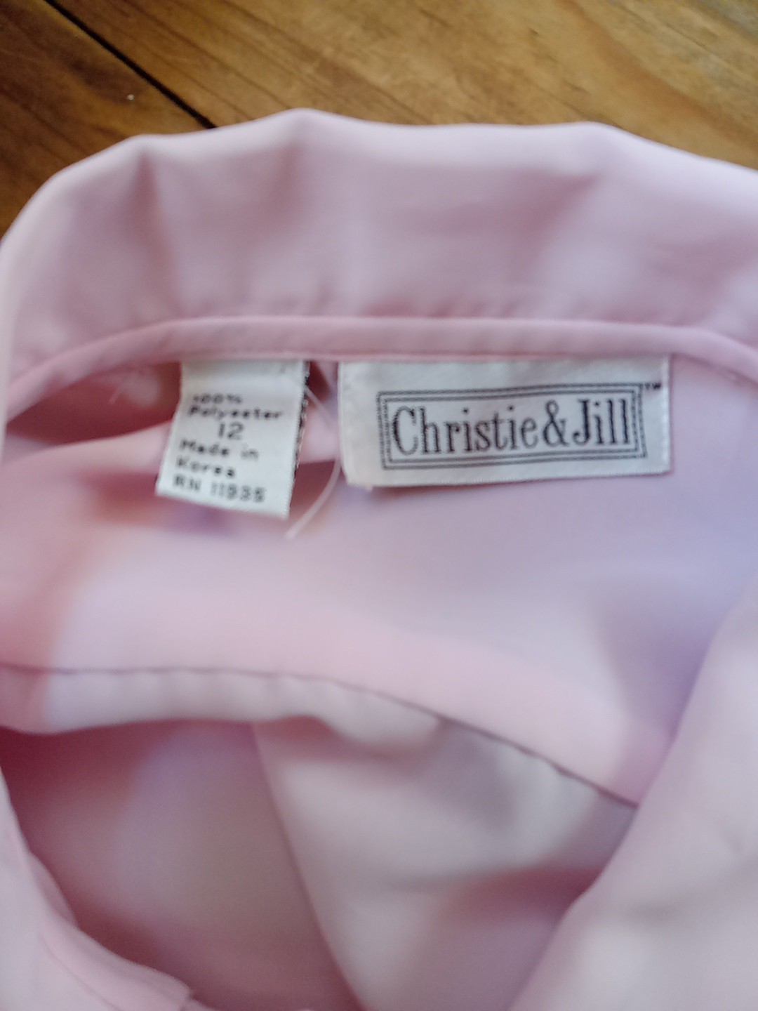 christie jill blouse vintage Baby Pink Sz 12 Cottagecore Grannycore