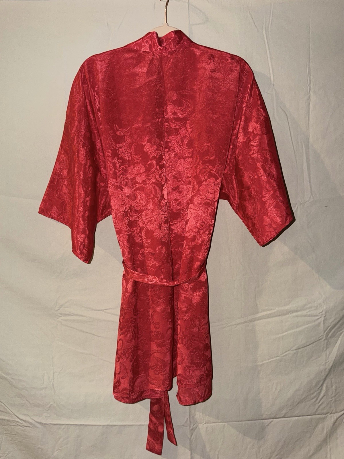 vintage red satin robe from the brand Sleep Solutions