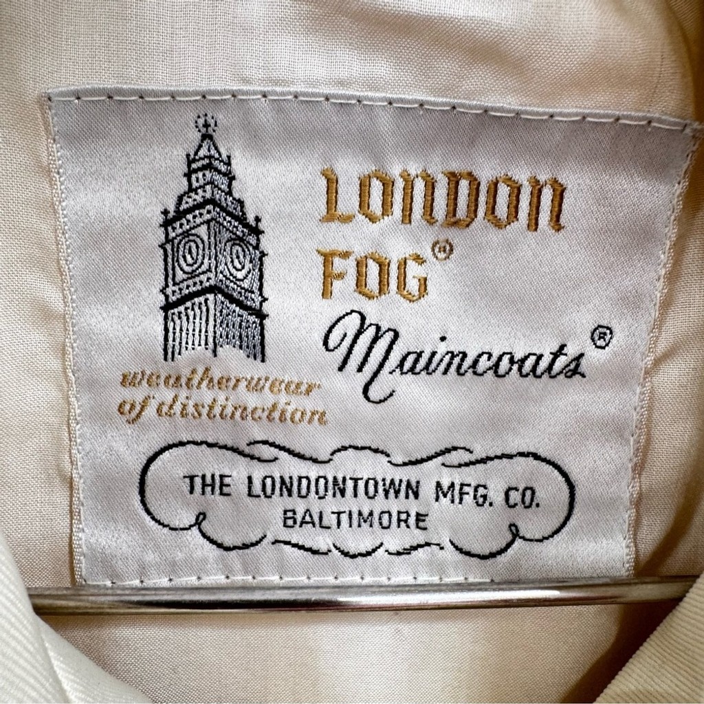 Vintage 70s 80s London Fog Maincoats Ivory Trenchcoat Women’s Classic USA Made