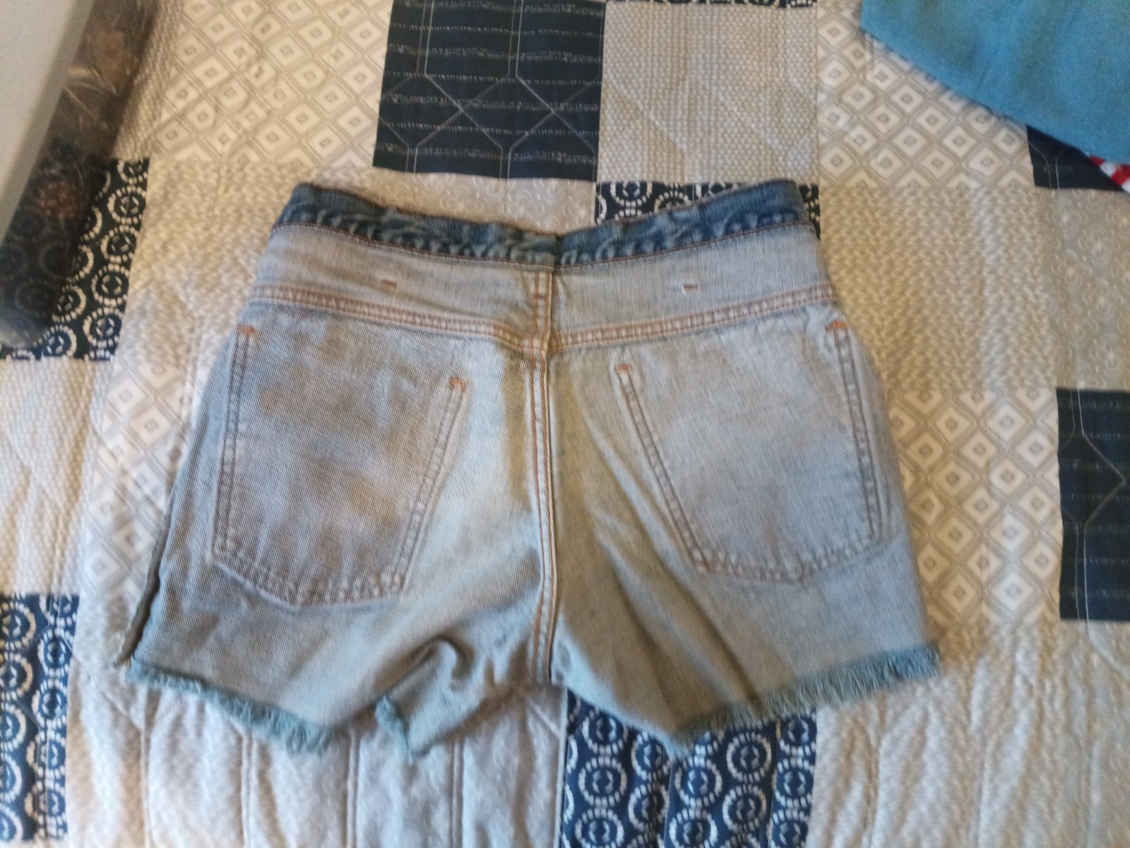 Vintage Levi’s Big E Orange Tab Denim Jean Shorts Talon 42 Zipper