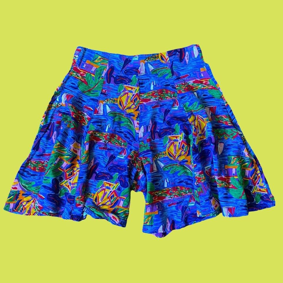 vintage 1980s Ken Done flowy van gough style artsy print shorts