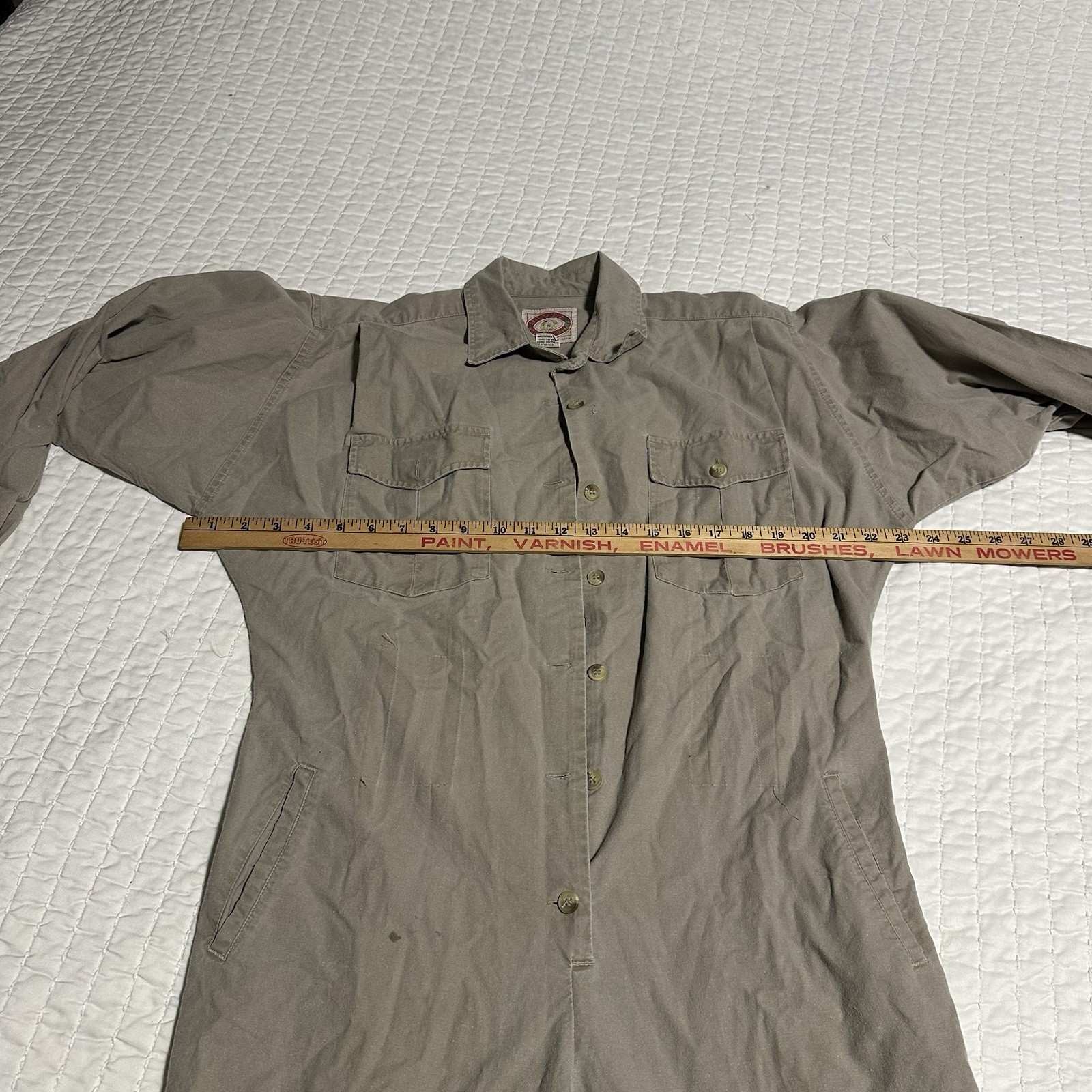 Vtg 80s Banana Republic Mill Valley Safari Coverall Jumpsuit Khaki Cotton Sz S