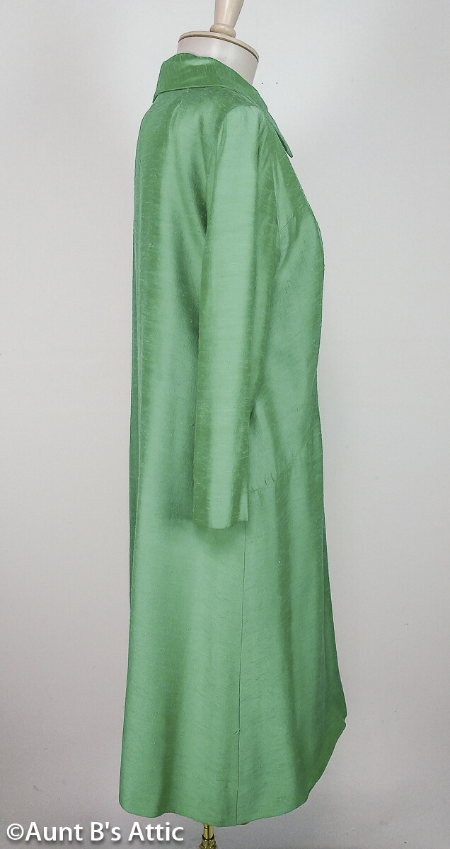 Vintage 60’s Spring Handmade Matching Gr Sleeveless Dress & 5 Button Coat M/L