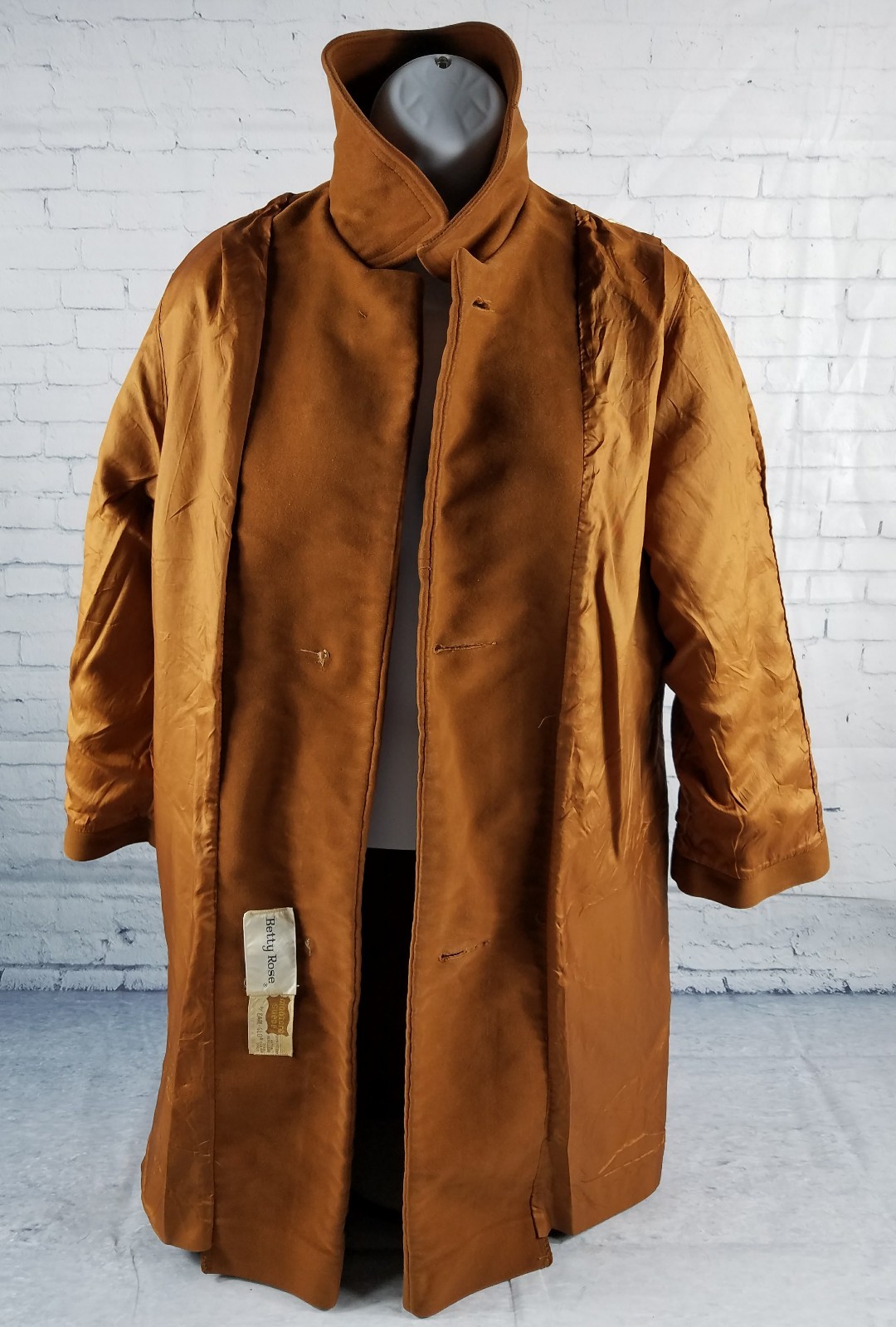 Betty Rose Montoro Suede Large L Soft Deep Harvest Orange Brown Coat Vintage