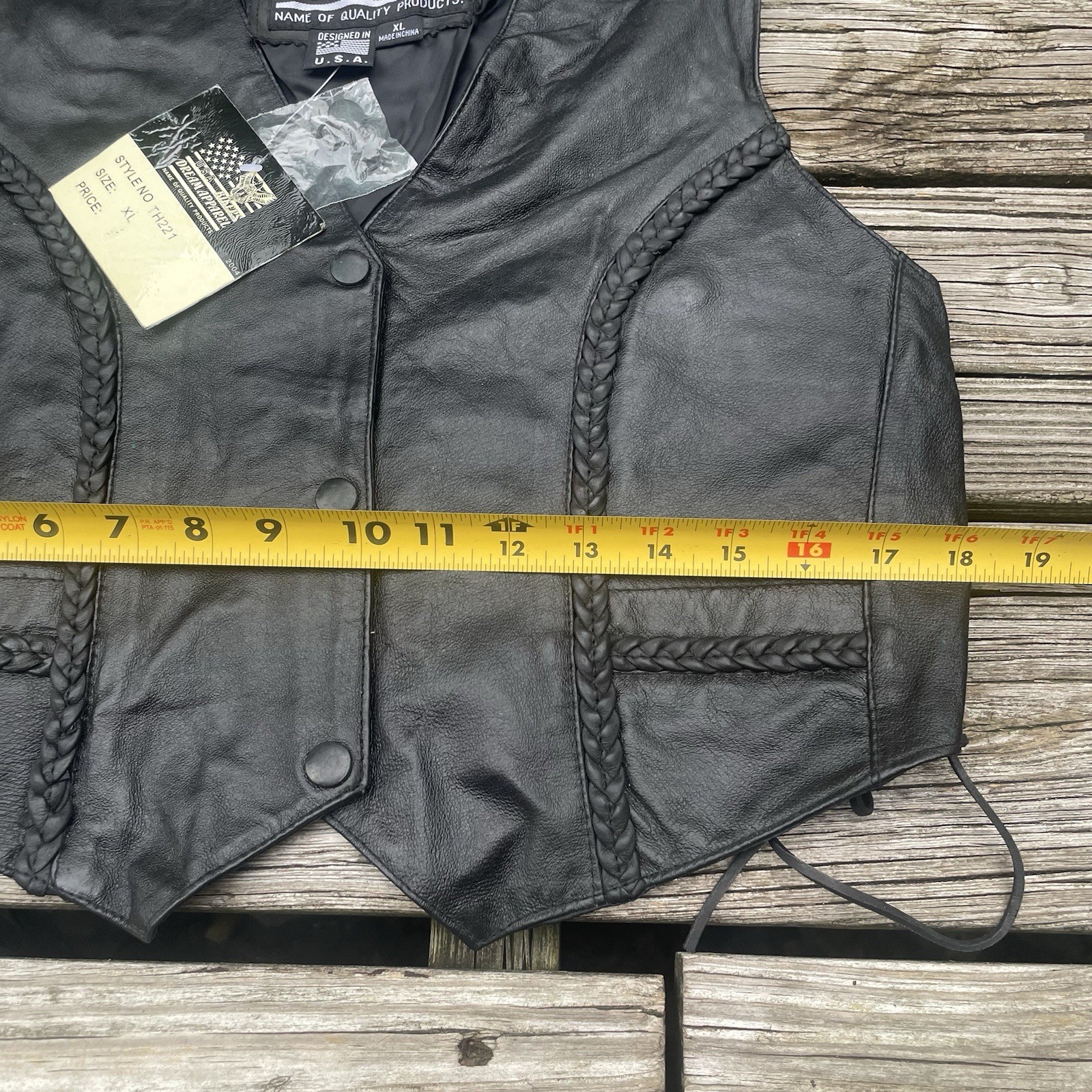 Vtg Leather Biker’s Dream Apparel Vest Biker Glam Rock Goth Grunge XL NEW
