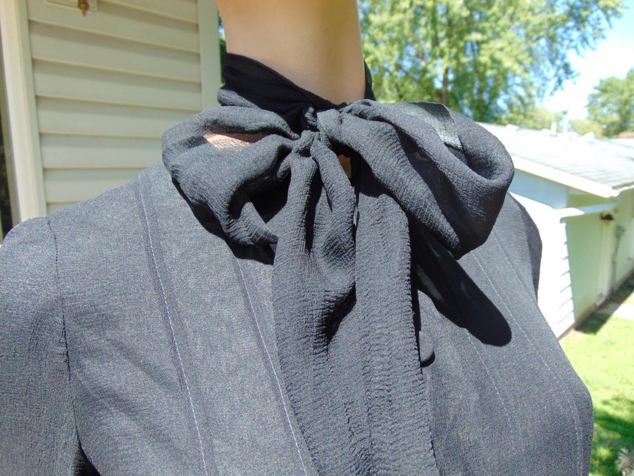 VTG 40s Chiffon Overlay Dress w Velvet trim 28W