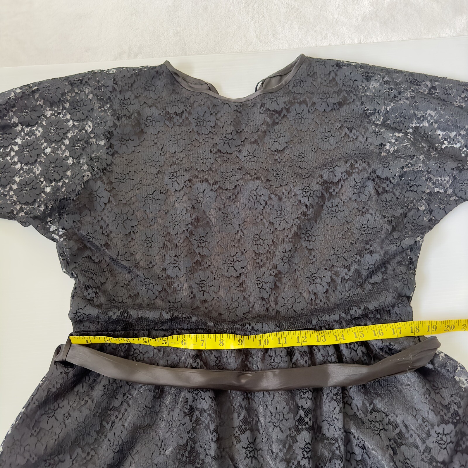 Purple Patch Women Dress Size 14 Bust 90cm Black Lace Long Sleeve Midi