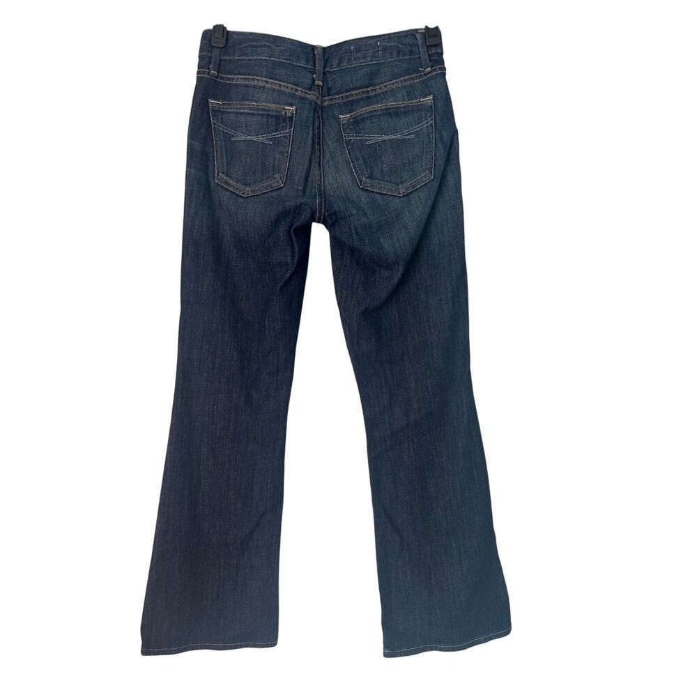 Gap 1969 Sexy Boot Low Rise Jeans Size 26 Medium Wash Whiskering Bootcut Stretch