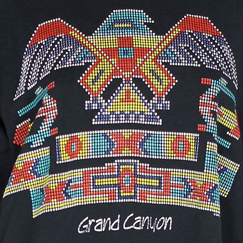 1990s Vintage Puff Paint Graphic T Shirt Eagle Native American Grand Canyon XL