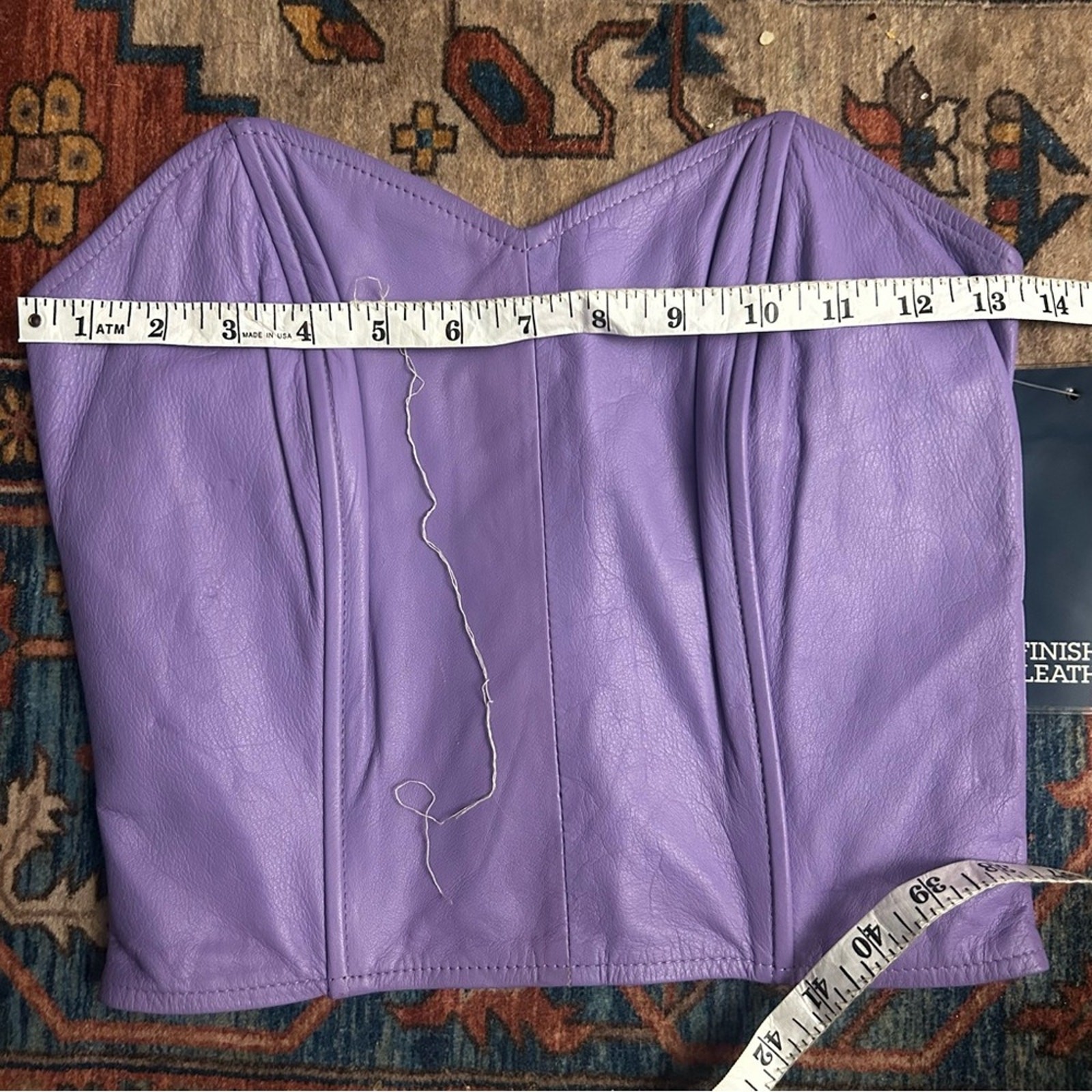 Vintage leather Lavender Strapless cropped top NWT size medium