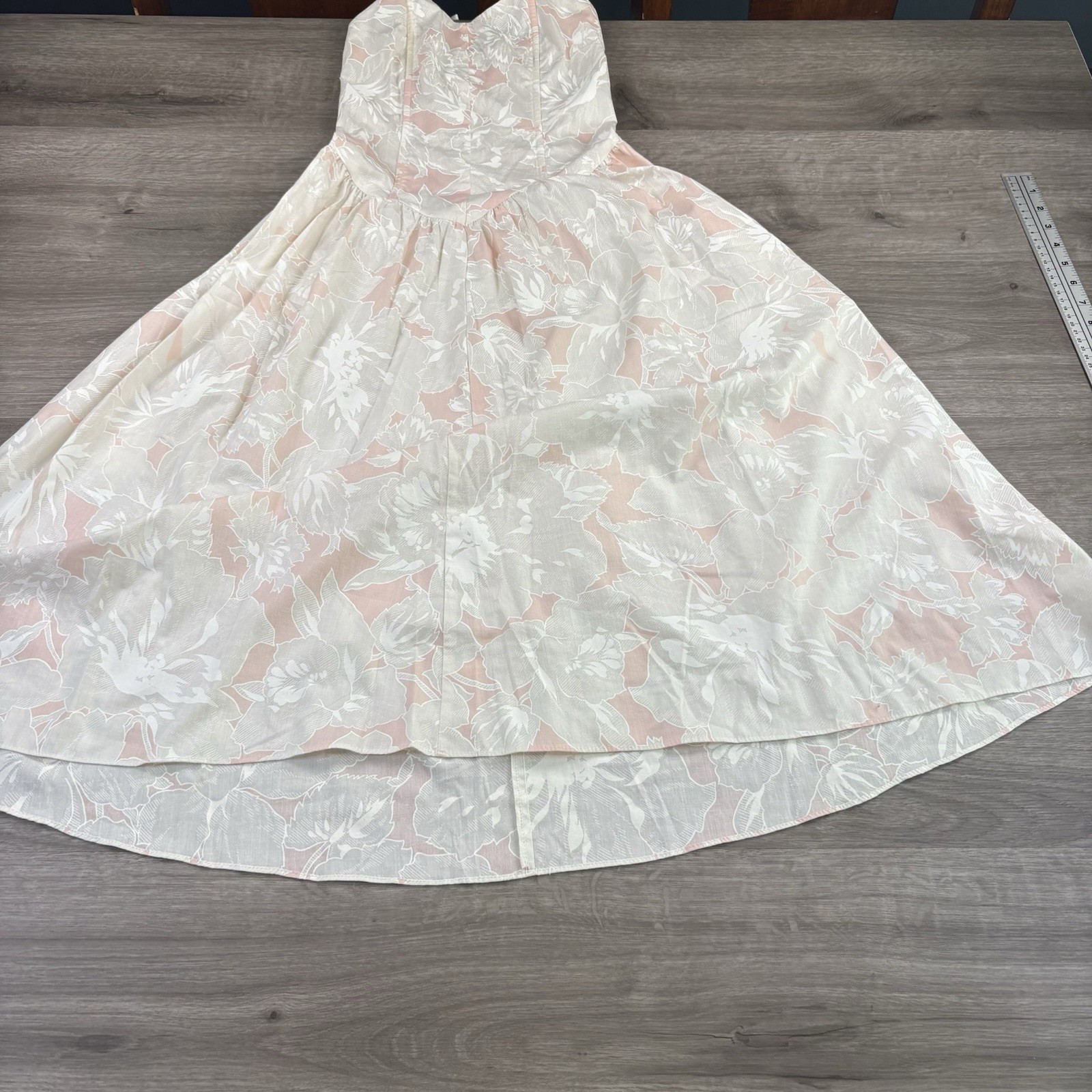 Vintage 80s Wild Dress Floral High Low Prom Dress Pink Ivory 9/10 XS USA Made