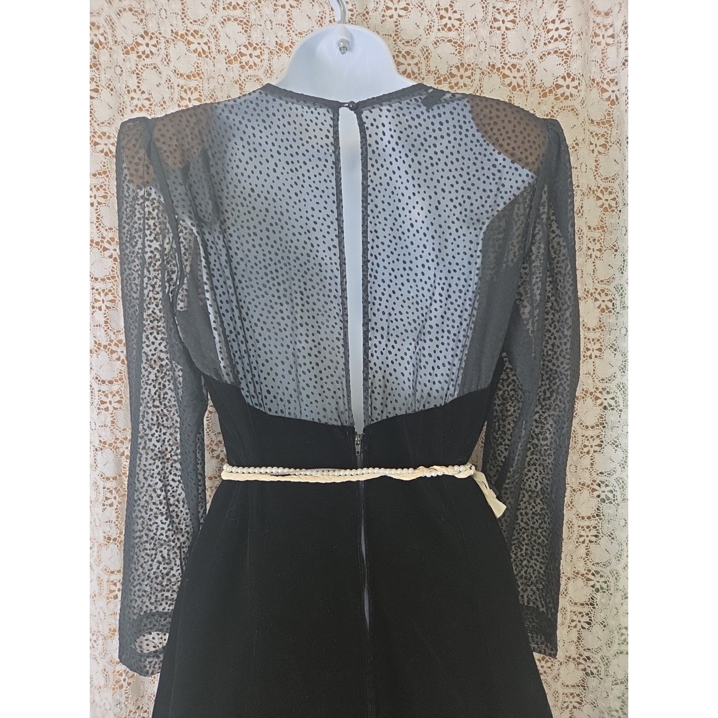 Vtg. 80’s Dress 14 Karen Lucas For Nikki Black Velvet Whimsigoth Fairycore USA