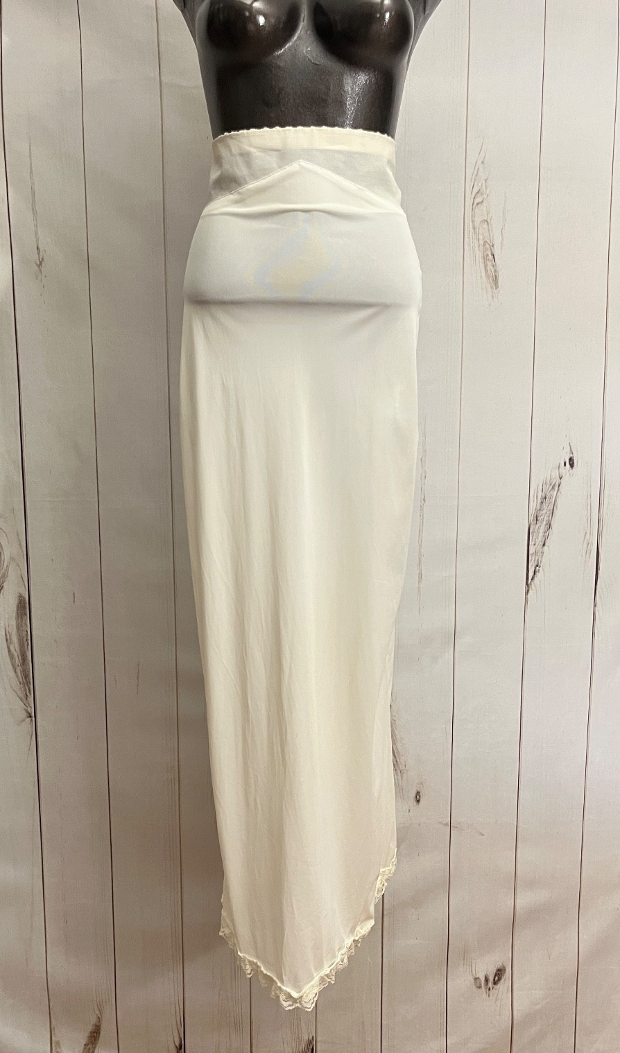 Merry Modes Vintage Glam Pinup Shaping Compression Zip Slit Half Slip 32 Ivory