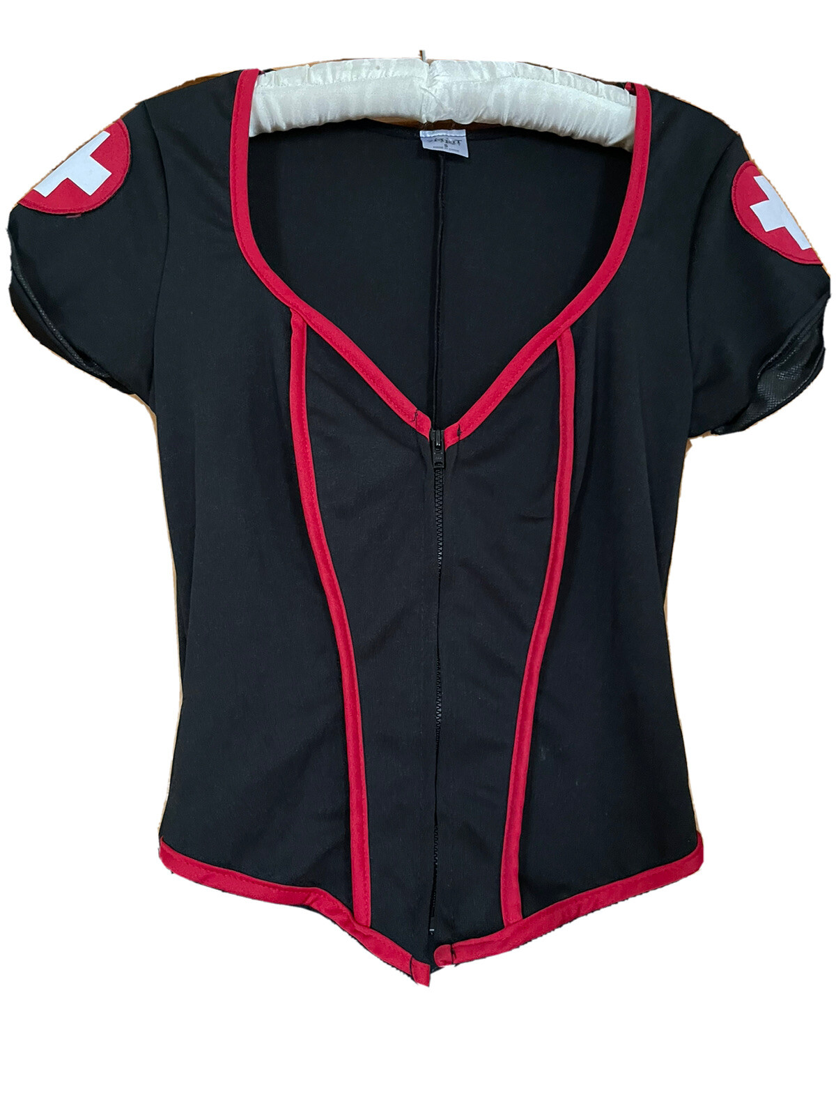 Adult Costume Roll Play Sexy Medic Nurse Mini Dress Black Small