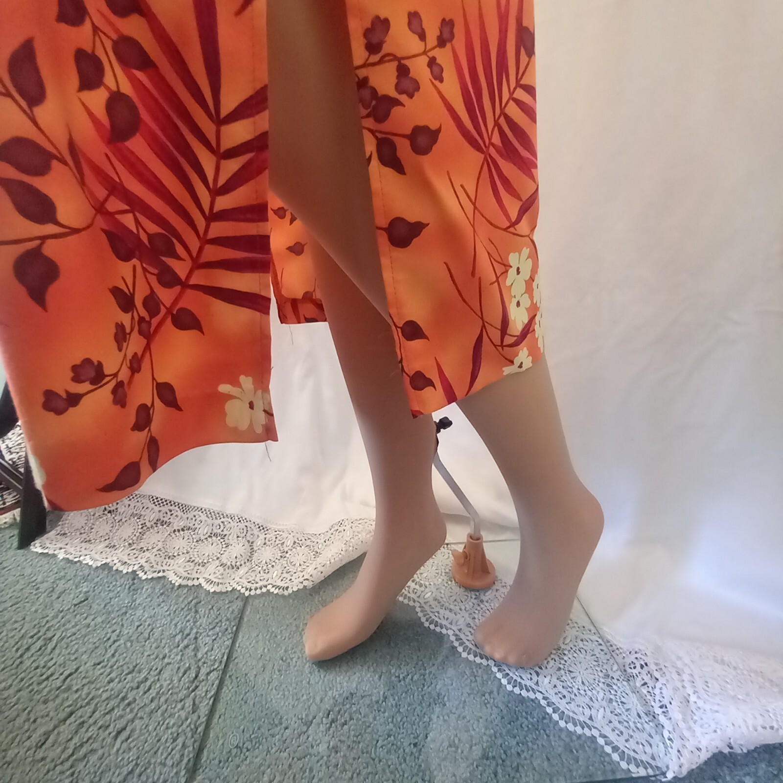 Orange Vintage Maxi Dress by Coldwater Creek Size 8 Petite Sleeveless Darling!