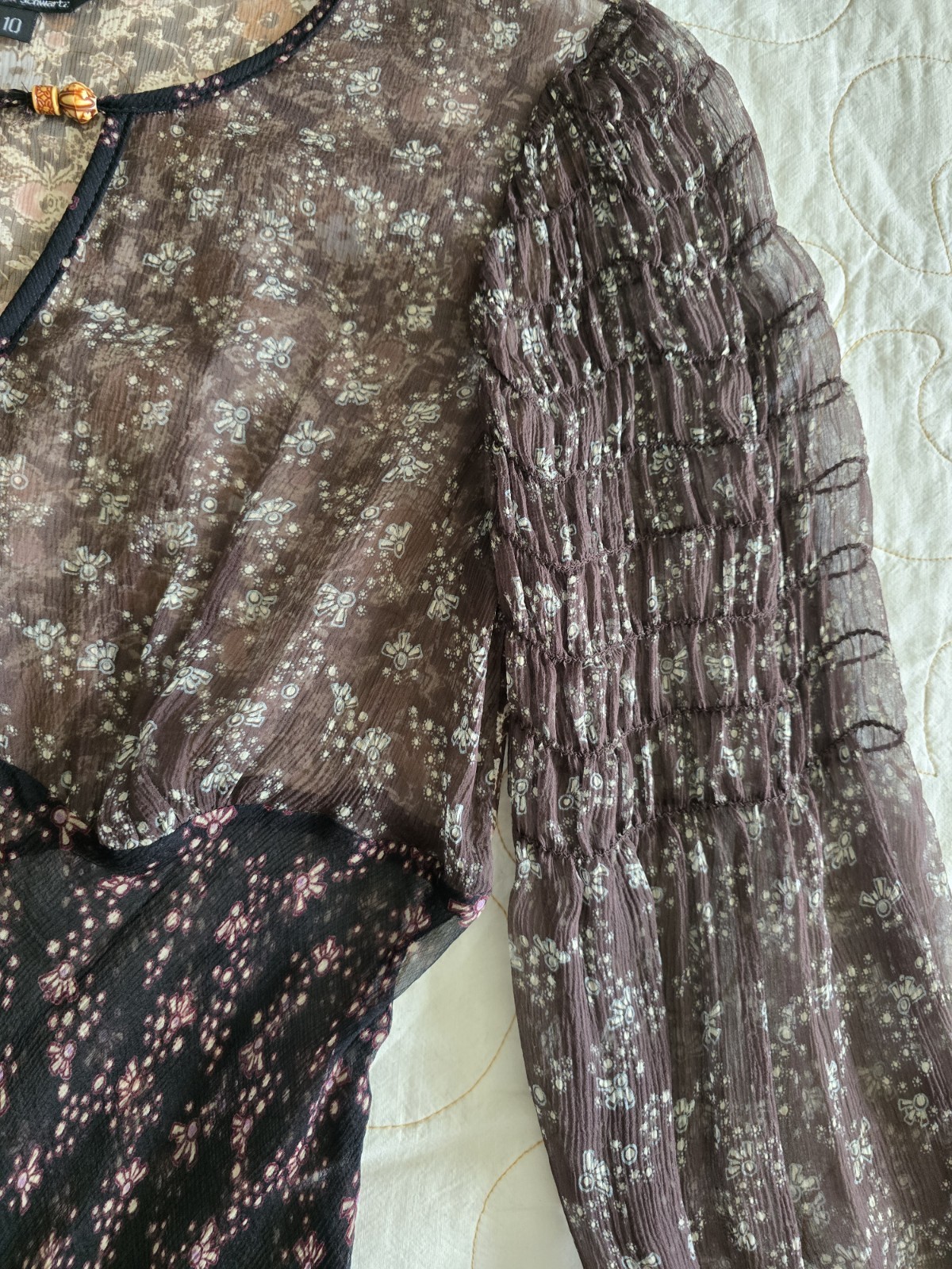 Vintage 90s Y2k Sheer A.B.S Allen Schwartz Dress Womens Small Medium Whimsigoth