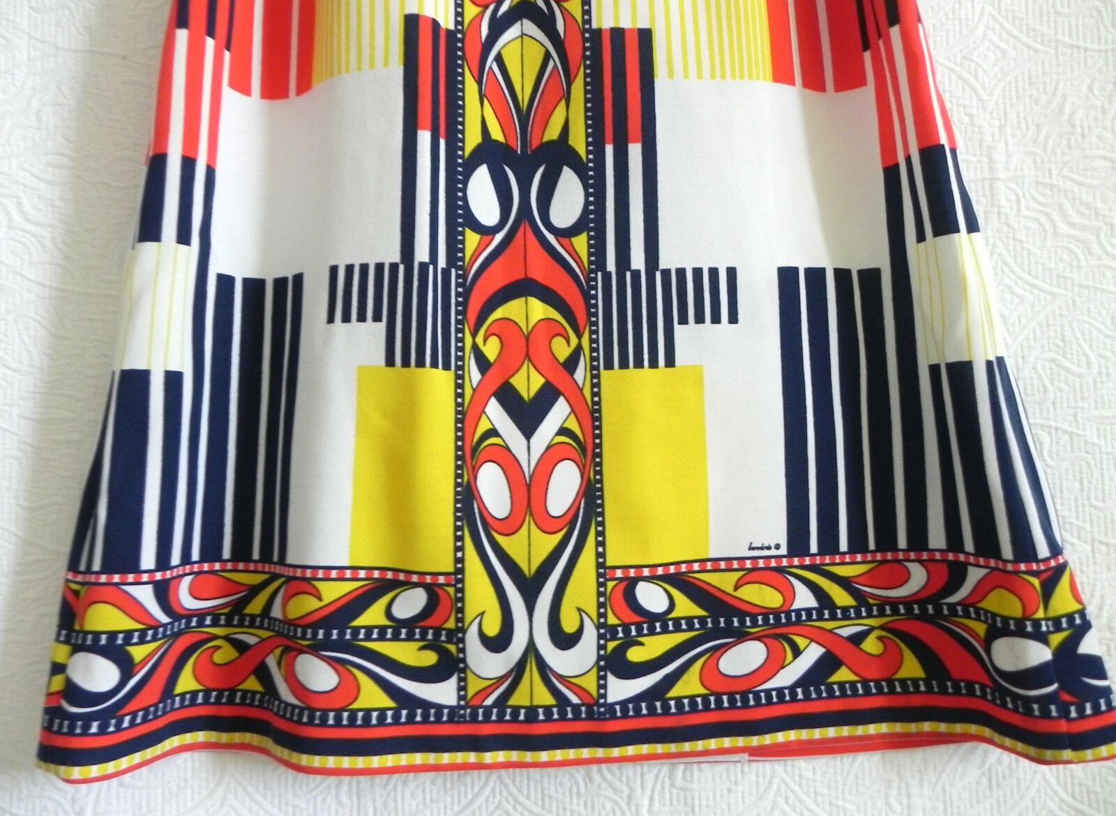 Vtg Bernardo Maxi Skirt Elastic Band Multicolor Slit Front A-Line Size US 2XS/XS