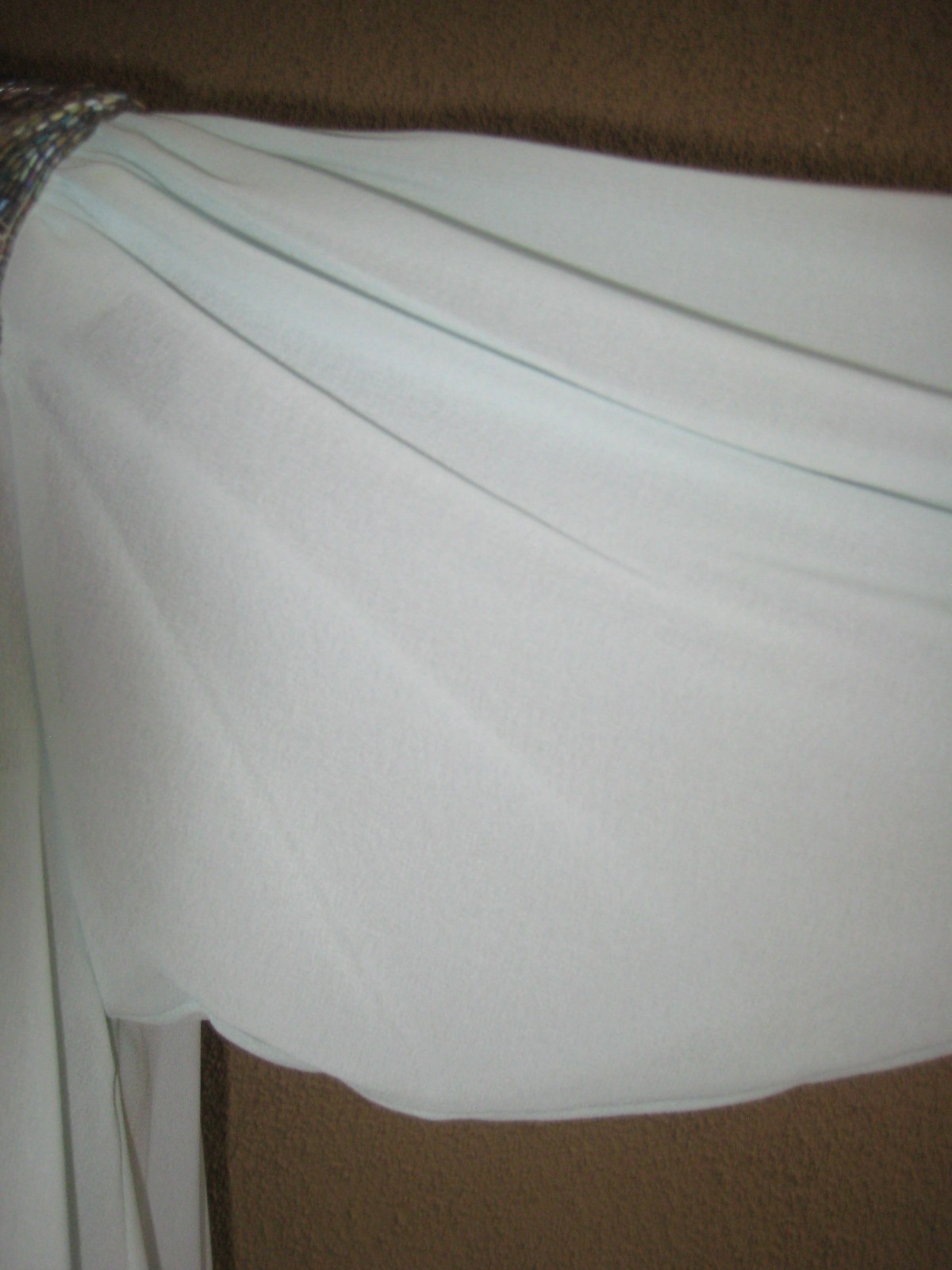 Vintage 1982 Casadei Eletra chiffon dropwaist bead padded shoulder party dress