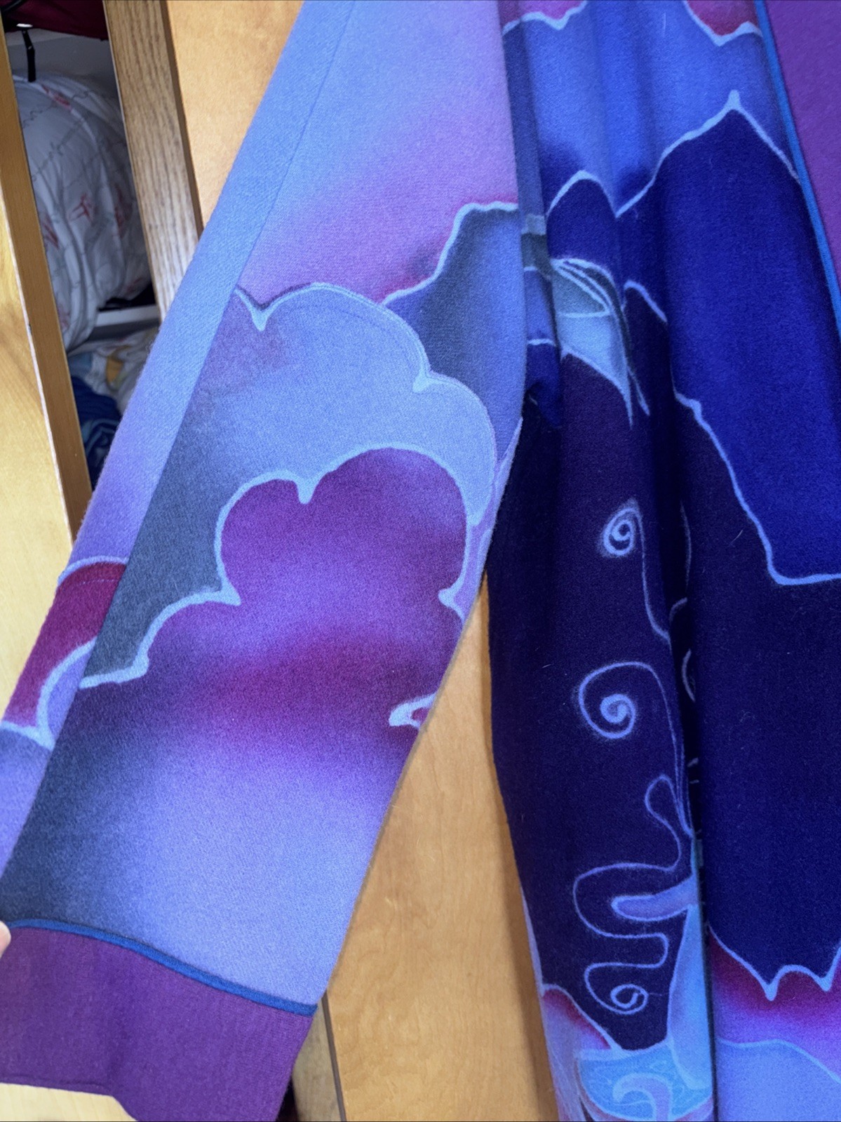 82 One Of A Kind Hand Painted Wool Coat Stevie Nicks Osfm Vintage Saraluna