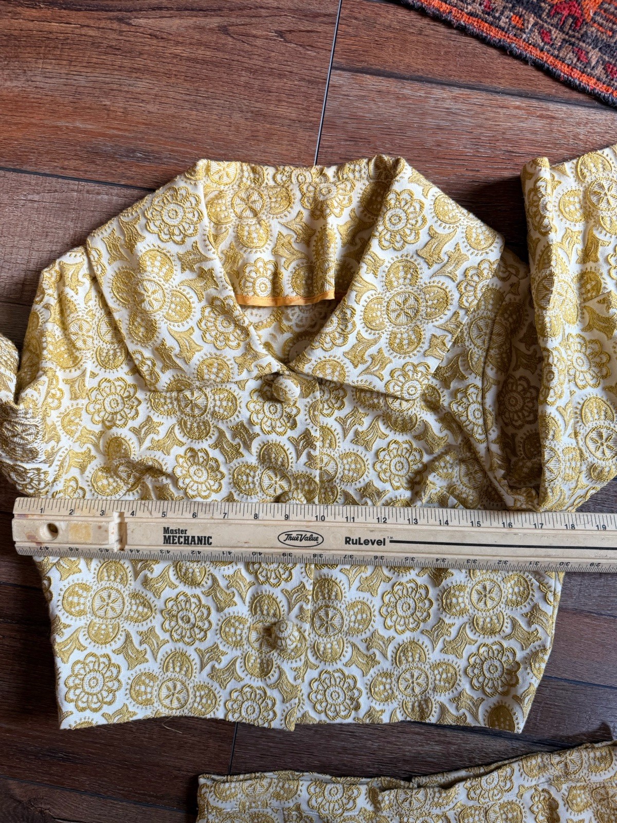 Vintage 1960’s Gold Brocade MCM 2-piece Pencil Dress & Bolero Crop Jacket MOD