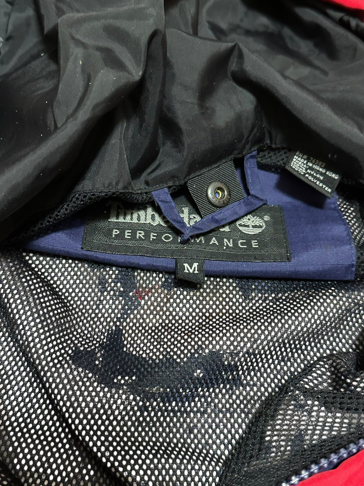 Vintage Timberland Performance Windbreaker Hooded Jacket Medium Outdoor Indigo