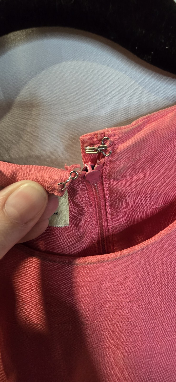 Vintage 40’s-50’s Paul Sachs Original Dress Pink Size 18 Matching Belt